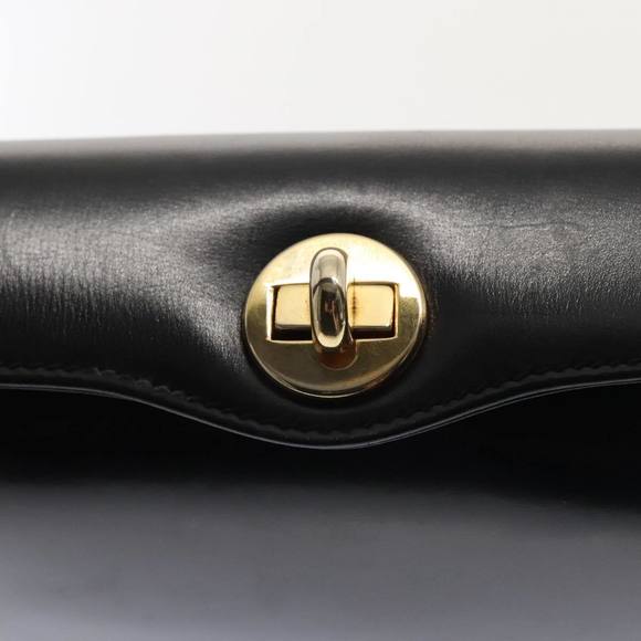 GUCCI Hand Bag Leather Black Gold Auth ep5464 - Picture 14 of 16